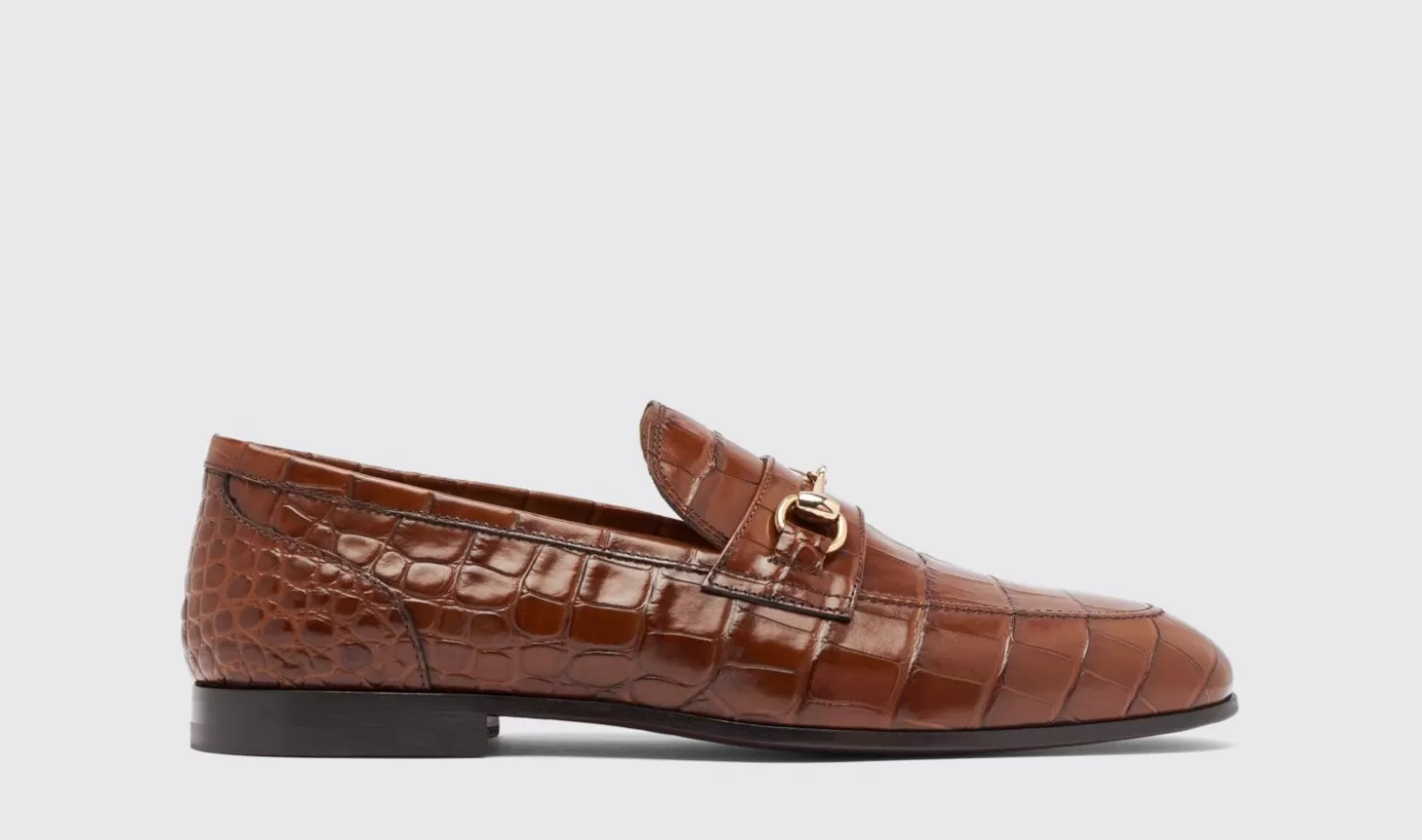 Scarosso Loafers-Alessandro Brown Croco Brown - Croco-Printed Calf