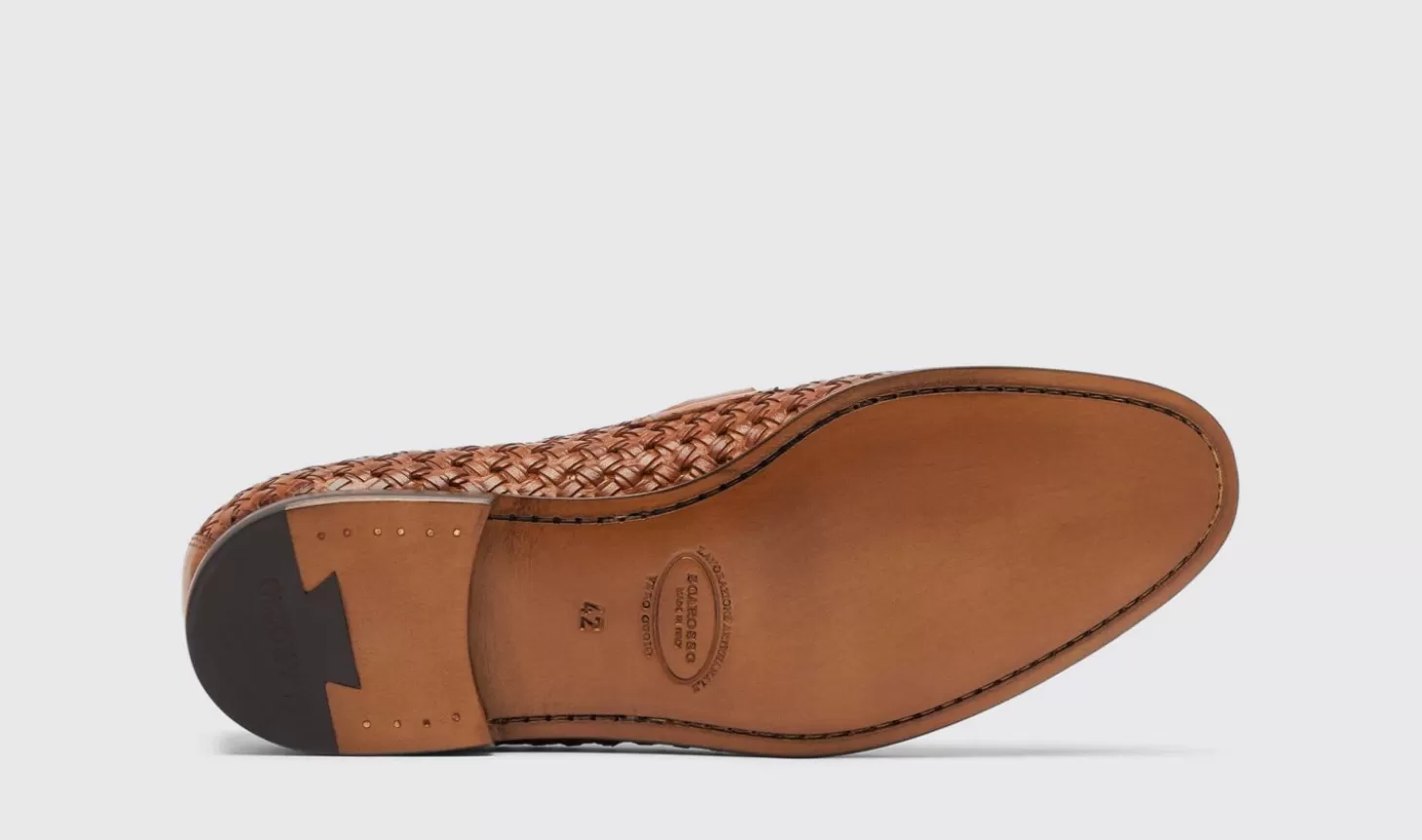 Scarosso Loafers-Alessandro Cognac Woven Cognac - Calf