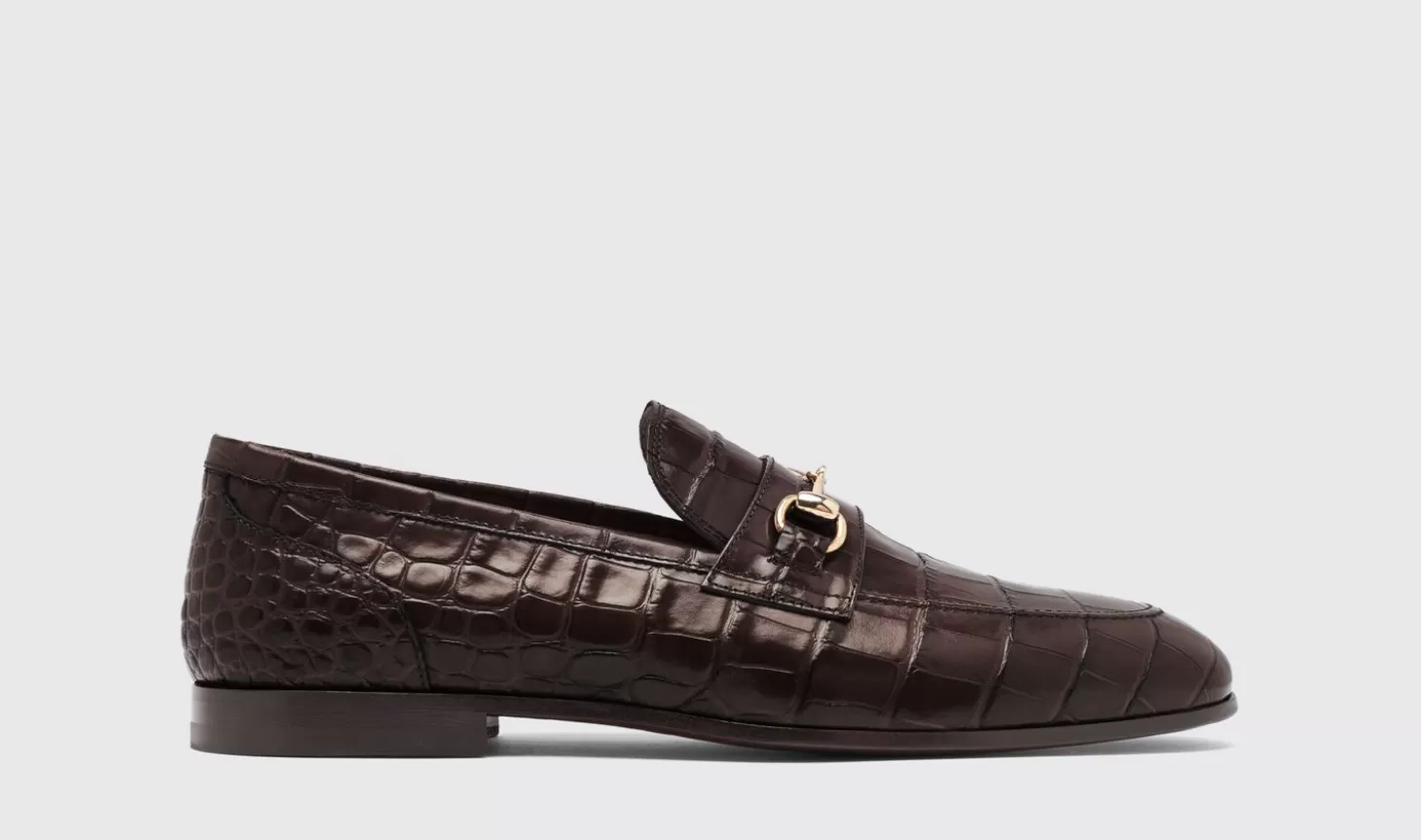 Scarosso Loafers-Alessandro Dark Brown Croco Dark Brown - Croco-Printed Calf