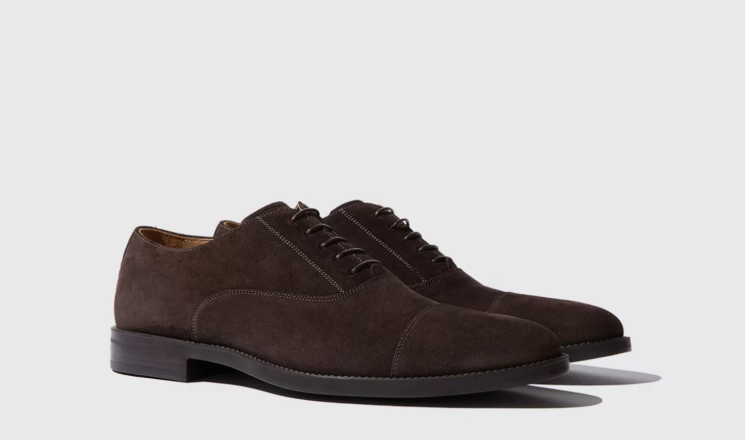 Scarosso Oxfords-Cesare Moro Scamosciato Brown Suede