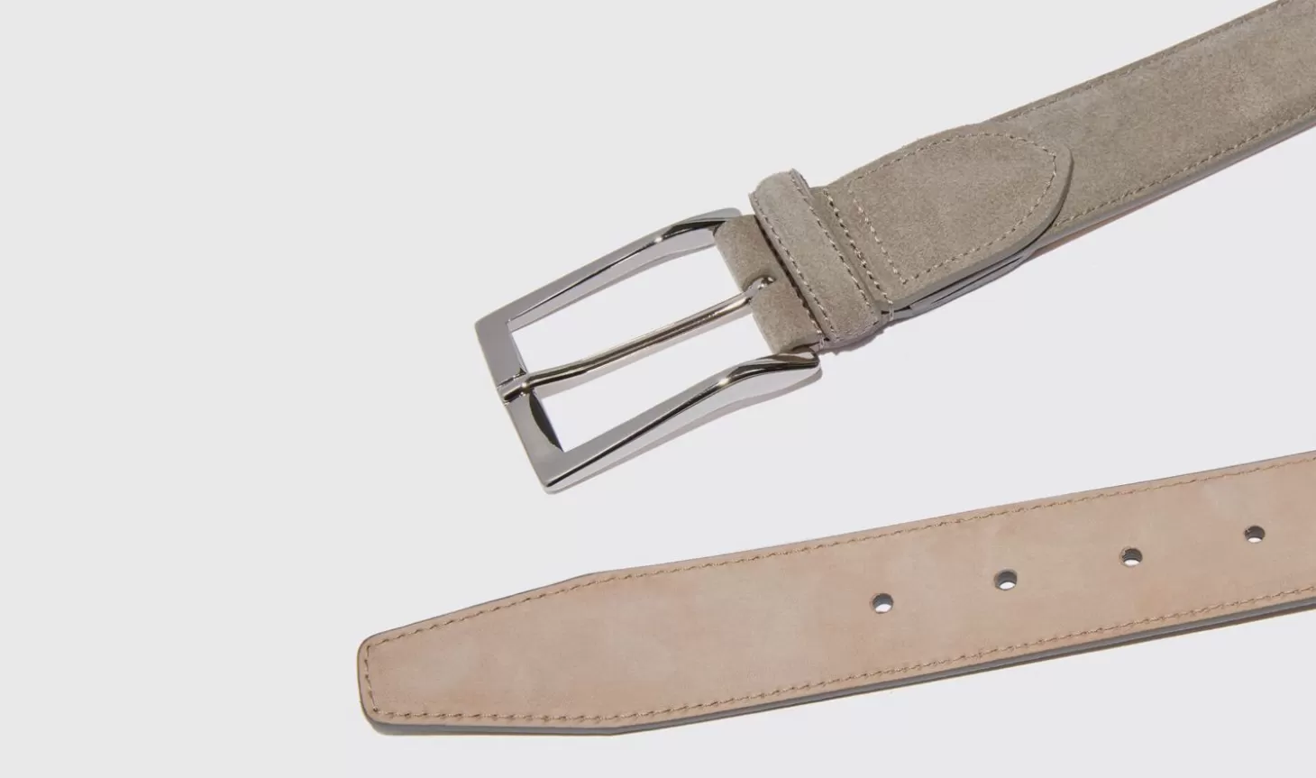 Scarosso Belts-Cintura Grigia Classica Taupe Suede