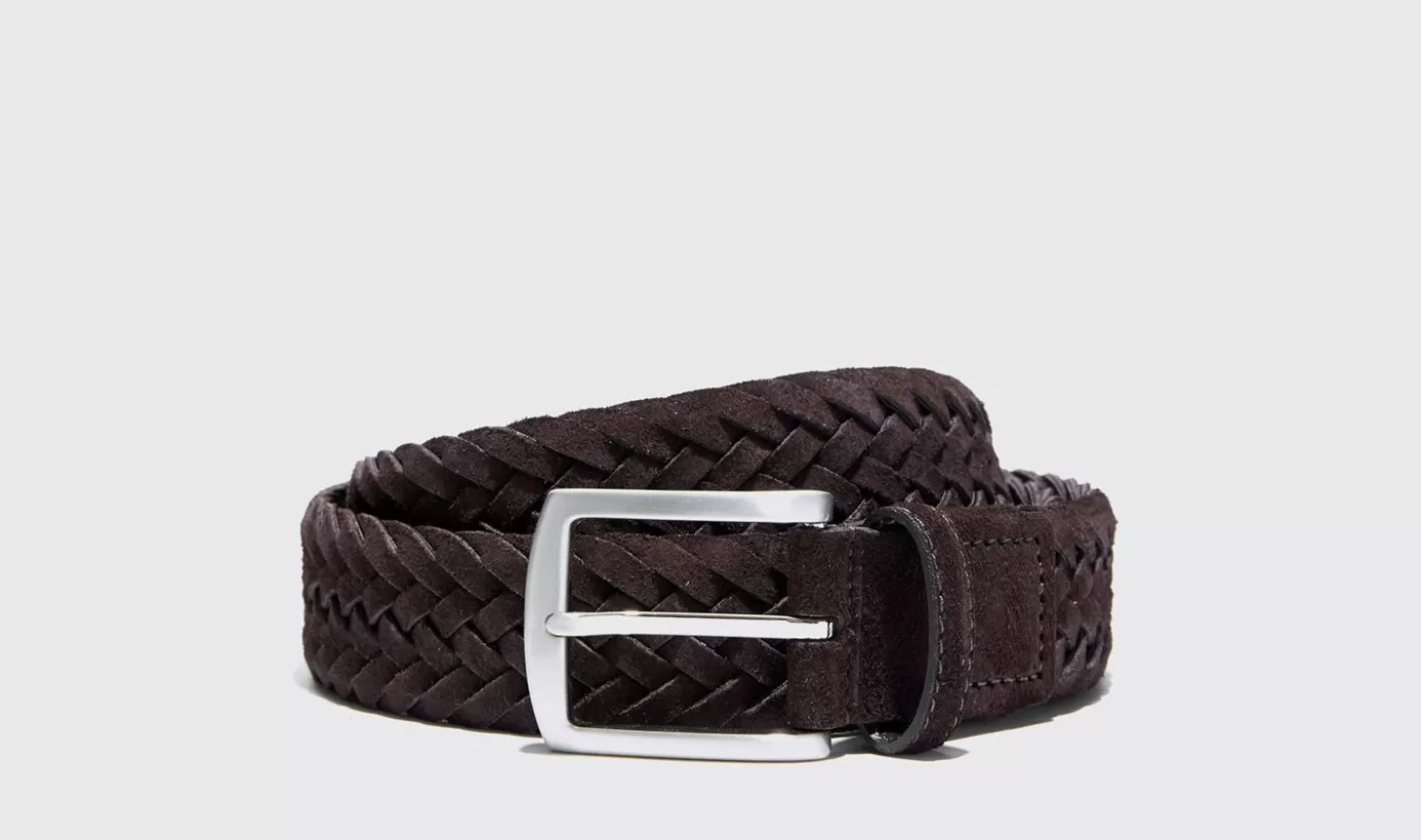 Scarosso Belts-Cintura Marrone Intrecciata Scamosciata Brown Suede