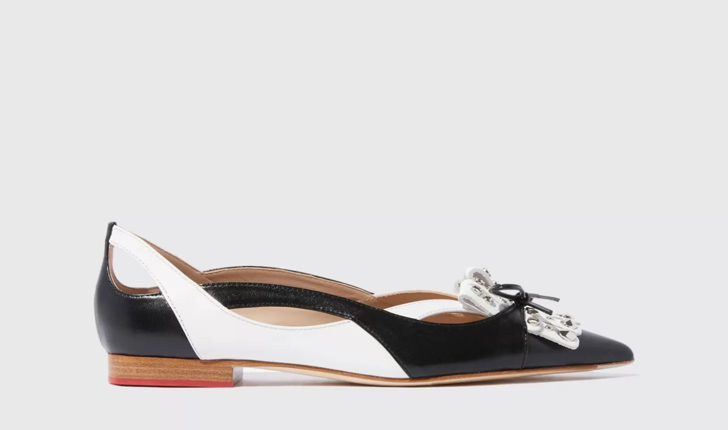 Scarosso Ballerinas-Classic Black And White - Calf