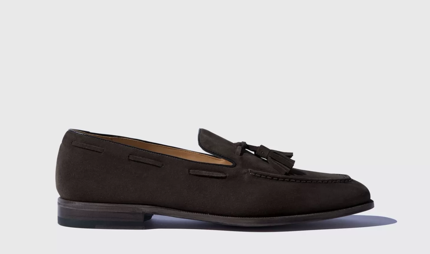 Scarosso Loafers-Duccio Ebano Scamosciato Leggero Dark Brown Suede