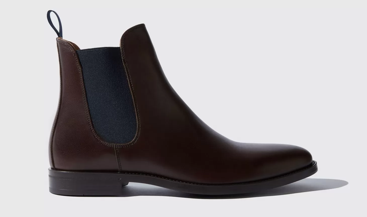 Scarosso Chelsea Boots-Giacomo Testa Di Moro Brown Calf - Blue Stretch