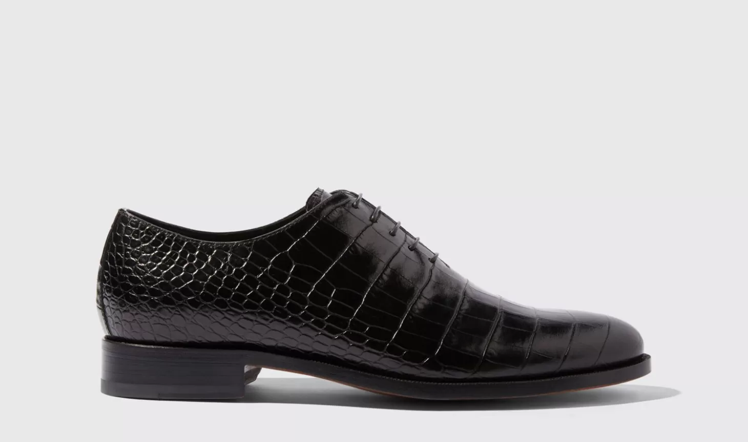 Scarosso Oxfords-Ignazio Nero Cocco Black - Croco-Printed Calf