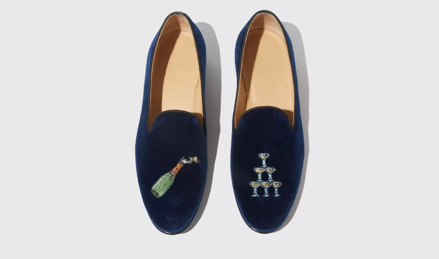 Scarosso Slippers-Jay Blue Velvet Blue - Velvet