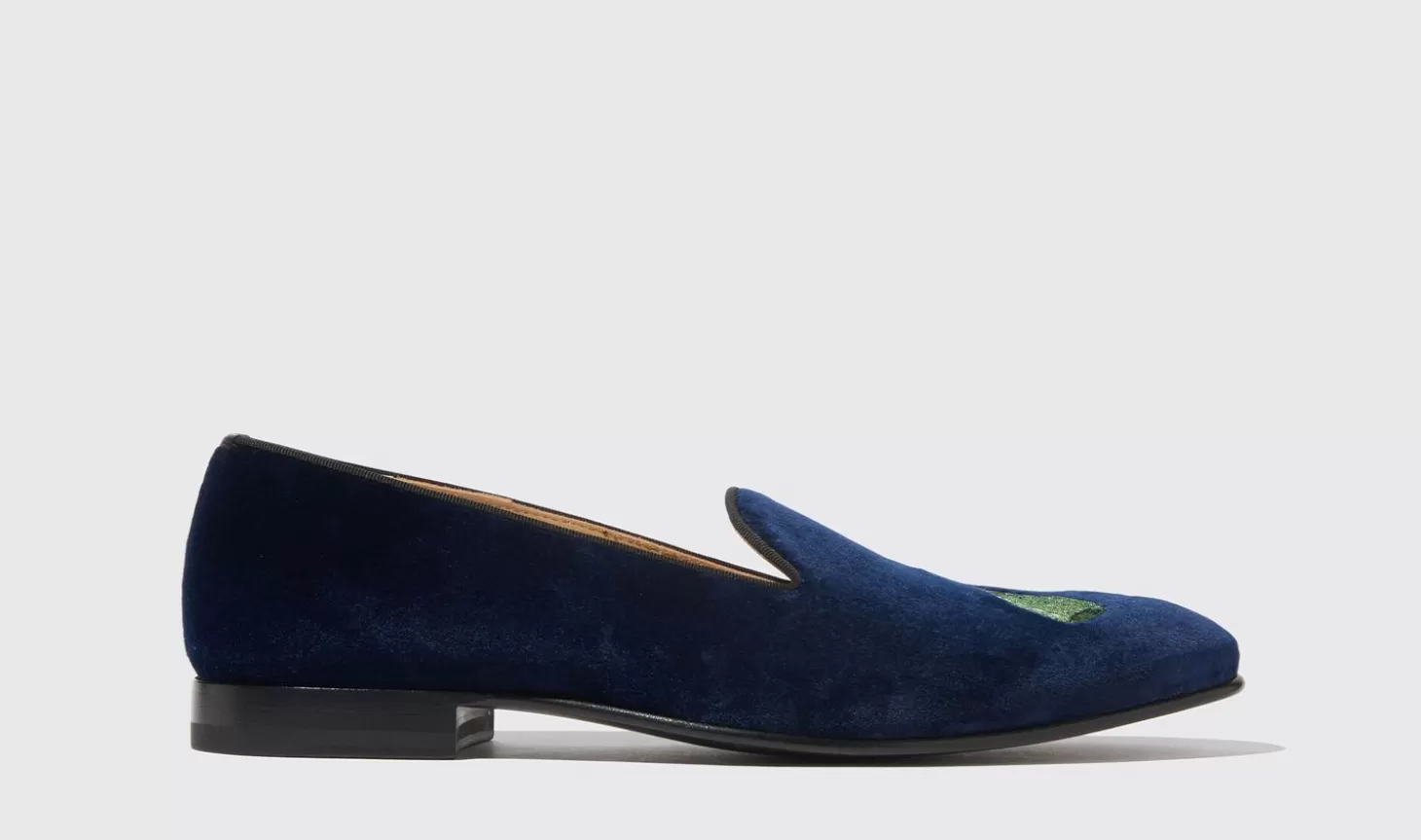 Scarosso Slippers-Jay Blue Velvet Blue - Velvet