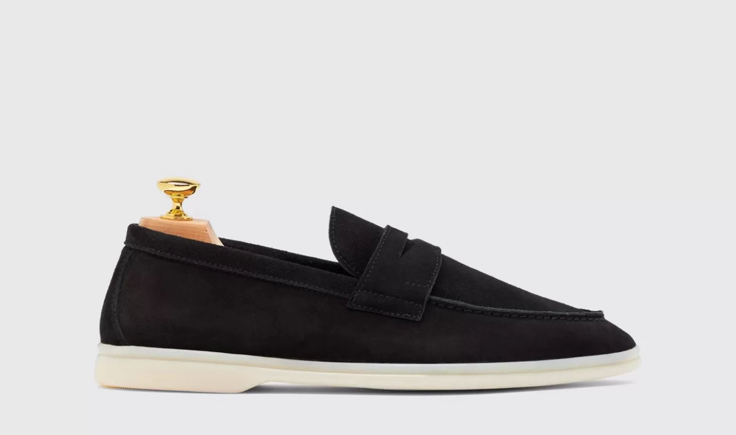 Scarosso Loafers-Luciano Black Suede Edit Black Edit - Suede