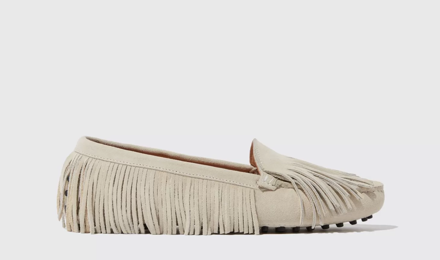 Scarosso Driving Shoes-Maya Cream Suede Cream - Suede