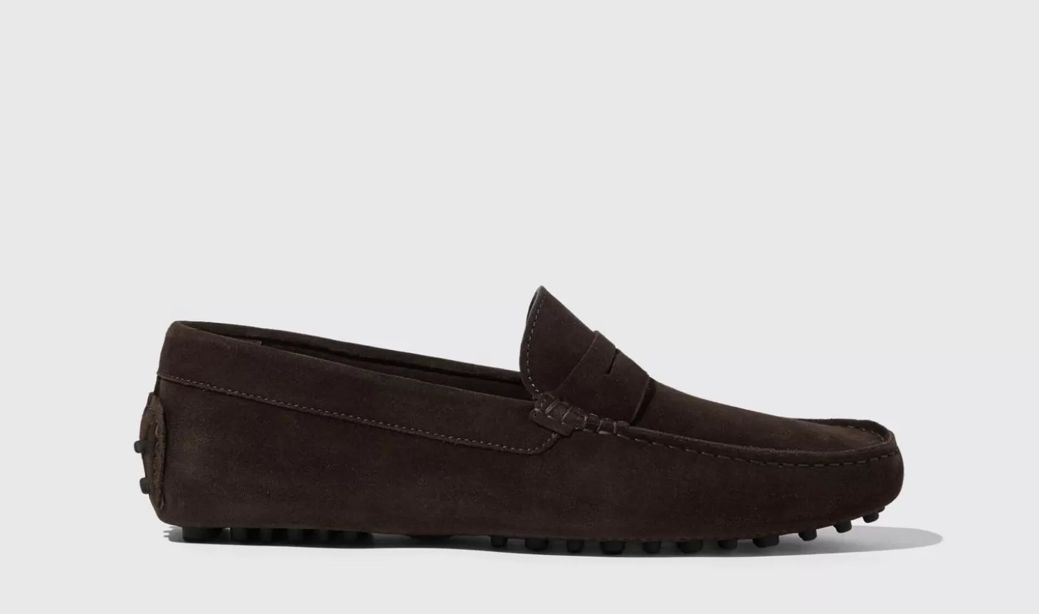 Scarosso Driving Shoes-Michael Brown Suede Dark Brown - Suede