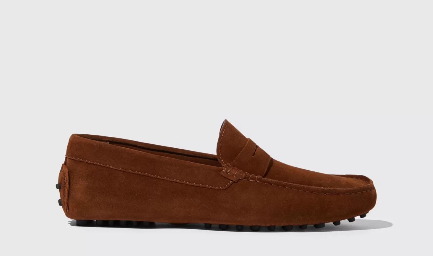 Scarosso Driving Shoes-Michael Cigar Suede Brown - Suede