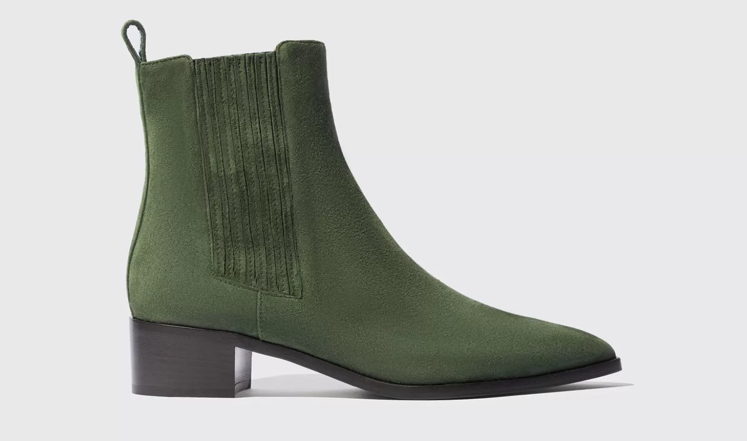 Scarosso Chelsea Boots-Olivia Green Suede Green - Suede