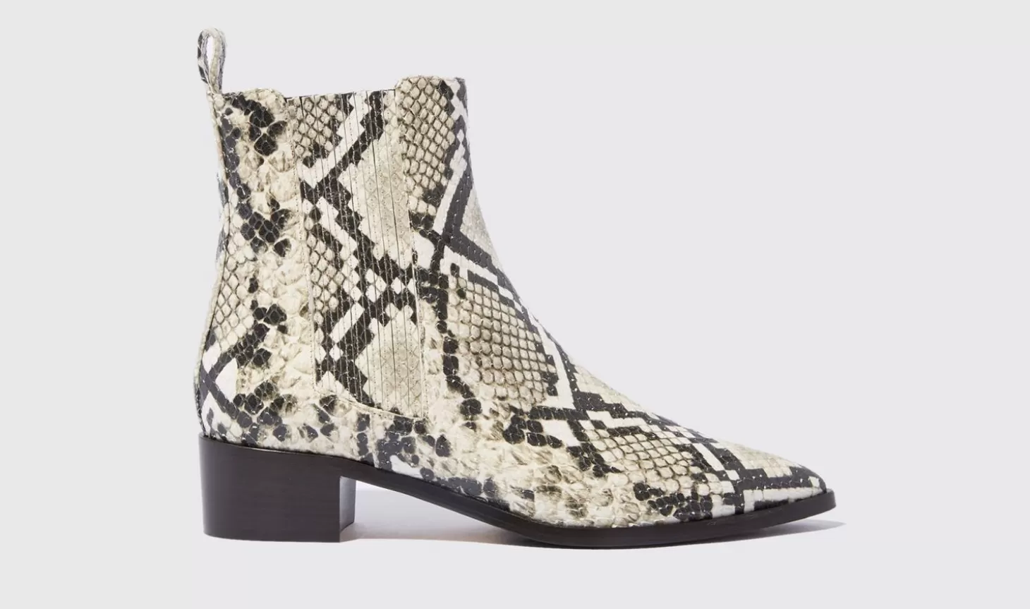 Scarosso Chelsea Boots-Olivia Python Beige - Python-Printed Calf