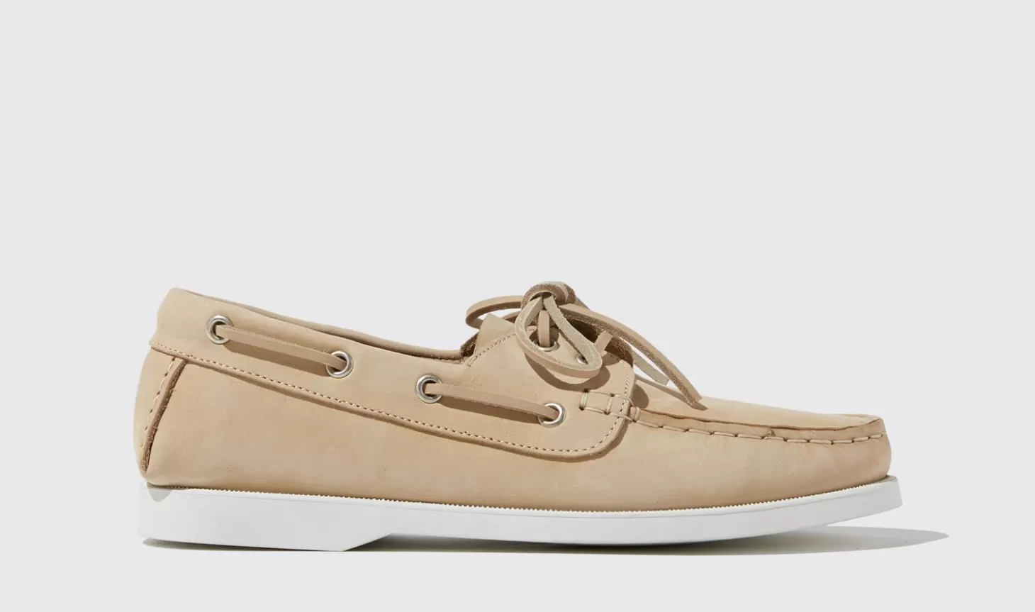 Scarosso Boat Shoes-Oprah Beige Nubuck Beige - Nubuck