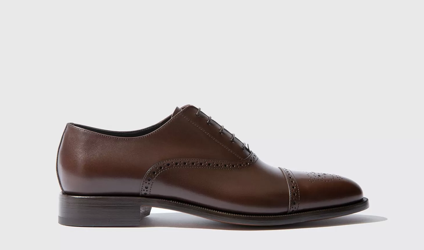 Scarosso Oxfords-Silvio Dark Brown Calf