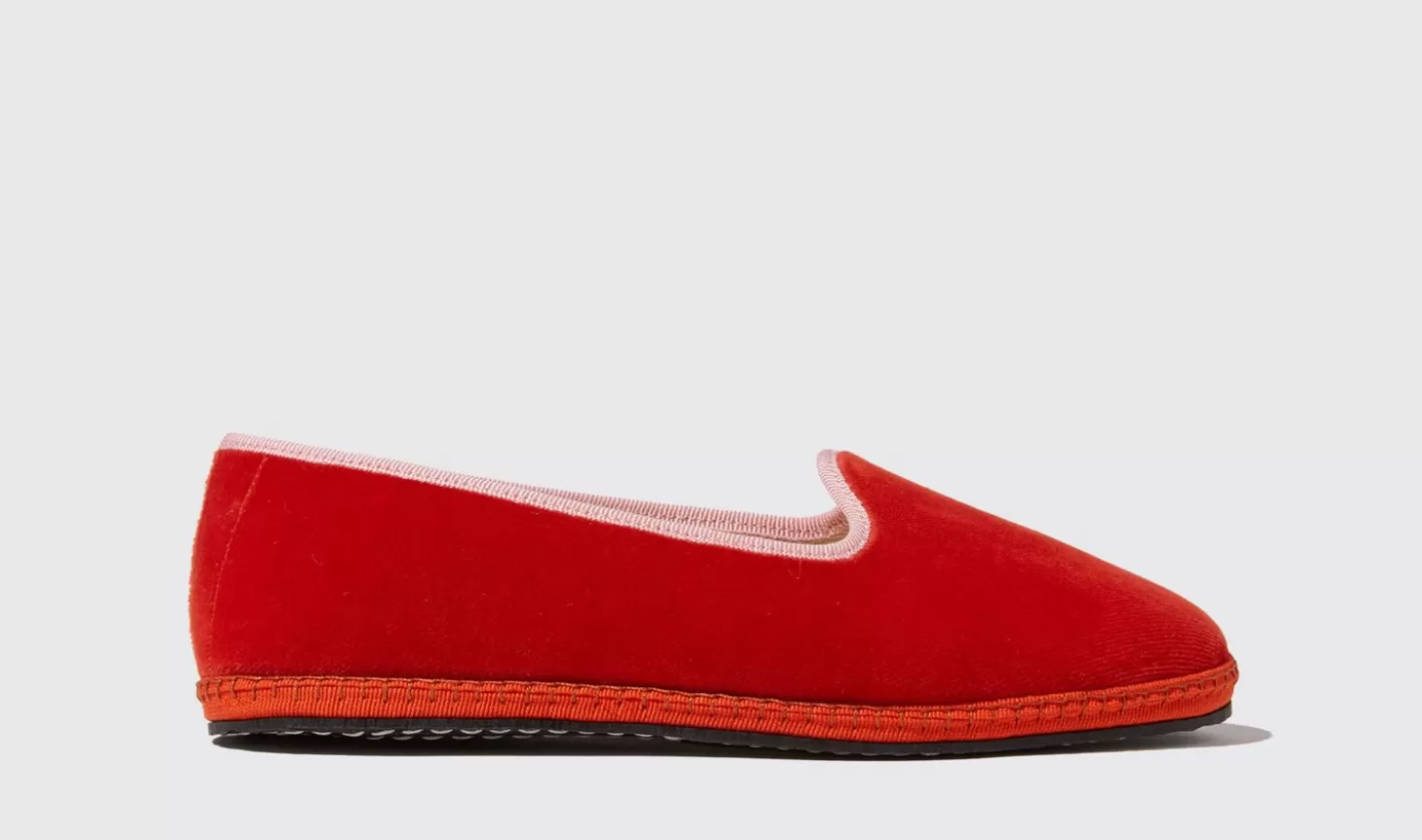 Scarosso Slippers-Sunset Red - Velvet