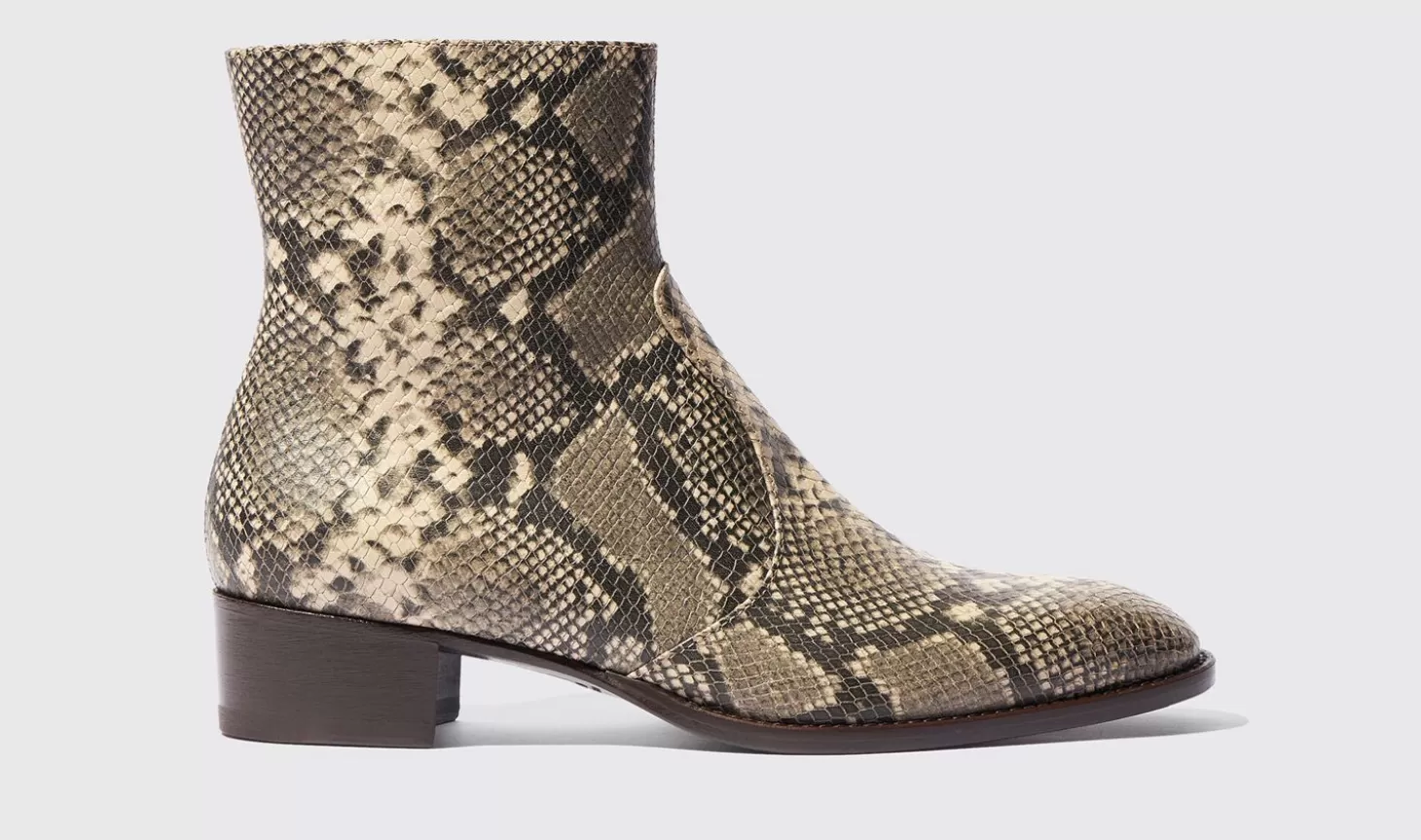 Scarosso Boots-Warren Python Beige - Python-Printed Calf