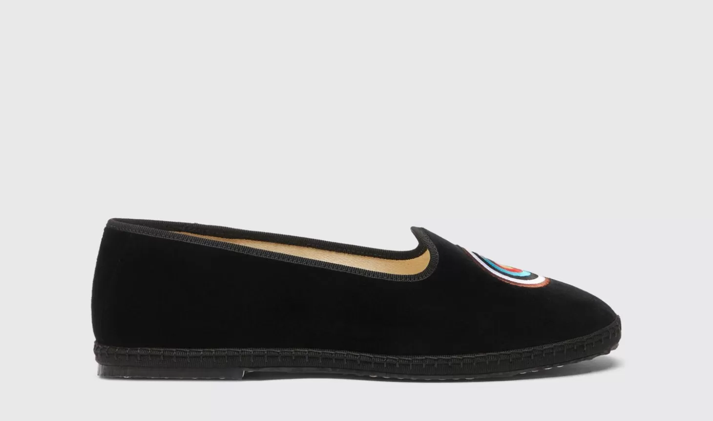 Scarosso Slippers-William Iv Target Black - Velvet